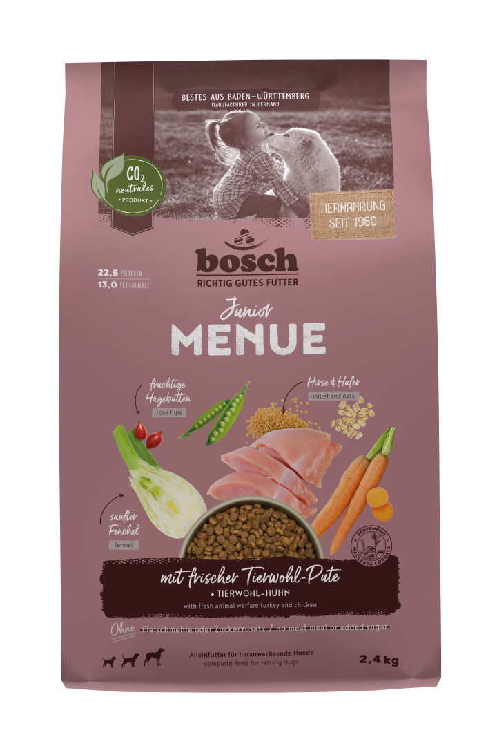 bosch Hunde-Trockenfutter HPC Menue Junior mit Tierwohl-Pute